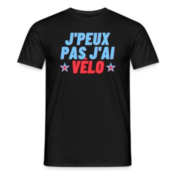 Je peux pas j ai vélo - T-shirt homme - noir - Devant - AI Model Male 178 light (178cm)