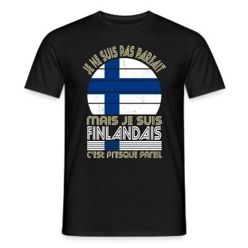 Je ne suis pas parfait mais je suis Finlandais - T-shirt homme - noir - Devant - AI Model Male 178 light (178cm)