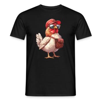 Chicken Chickens Cool - Men's T-Shirt - black - Front - AI Model Male 178 light (178cm)