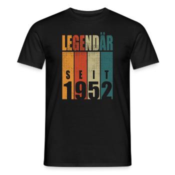 Detto di compleanno leggendario dal 1952 Vintage - T-shirt uomo - nero - Fronte - AI Model Male 178 light (178cm)