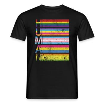 Menschlicher schwuler Stolz - Männer T-Shirt - Schwarz - Vorne - AI Model Male 178 light (178cm)