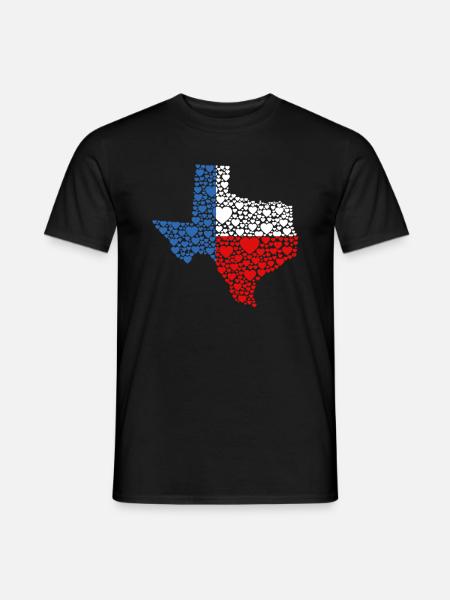 Texas Heart - Männer T-Shirt - Schwarz