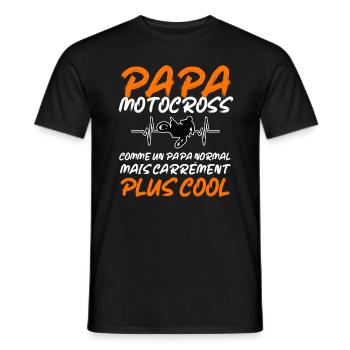 papa motocross cadeau père - T-shirt homme - noir - Devant - AI Model Male 178 light (178cm)