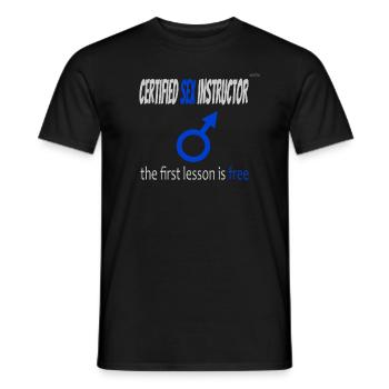 Sex instructor - male version - Men's T-Shirt - black - Front - AI Model Male 178 light (178cm)
