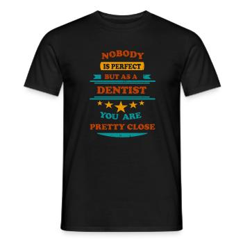 Nobody is perfect retro Dentist - Männer T-Shirt - Schwarz - Vorne - AI Model Male 178 light (178cm)