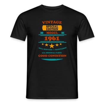 Vintage Retro 1961 - Men's T-Shirt - black - Front - AI Model Male 178 light (178cm)