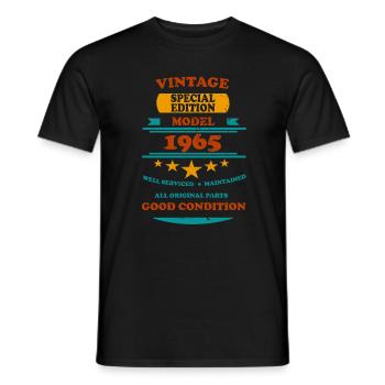 Vintage Retro 1965 - Men's T-Shirt - black - Front - AI Model Male 178 light (178cm)