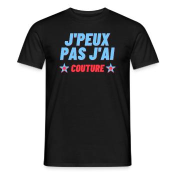 J'peux pas j'ai couture - T-shirt homme - noir - Devant - AI Model Male 178 light (178cm)