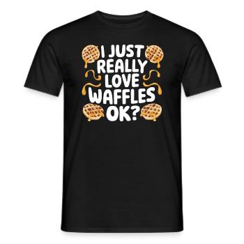 I Just Really Love Waffles Ok? - Männer T-Shirt - Schwarz - Vorne - AI Model Male 178 light (178cm)