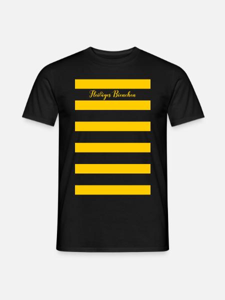 Streifen gelb - Fleißiges Bienchen - Männer T-Shirt - Schwarz