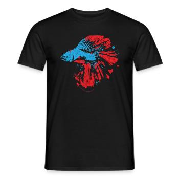Betta Splendens Graffiti Siamesischer Kampffisch - Männer T-Shirt - Schwarz - Vorne - AI Model Male 178 light (178cm)