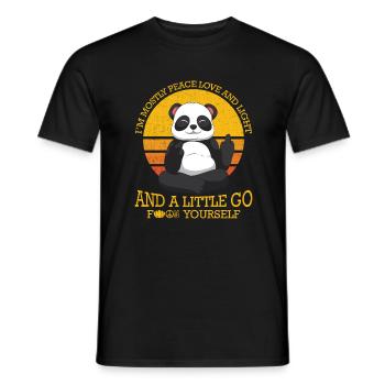 Mostly Peace And Love And A Little Go F Yourself - Männer T-Shirt - Schwarz - Vorne - AI Model Male 178 light (178cm)