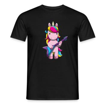 Licorne Guitare électrique Girl Band Rock Horse Singer - T-shirt homme - noir - Devant - AI Model Male 178 light (178cm)