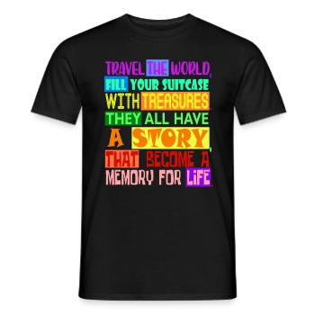 Travel The World - Männer T-Shirt - Schwarz - Vorne - AI Model Male 178 light (178cm)