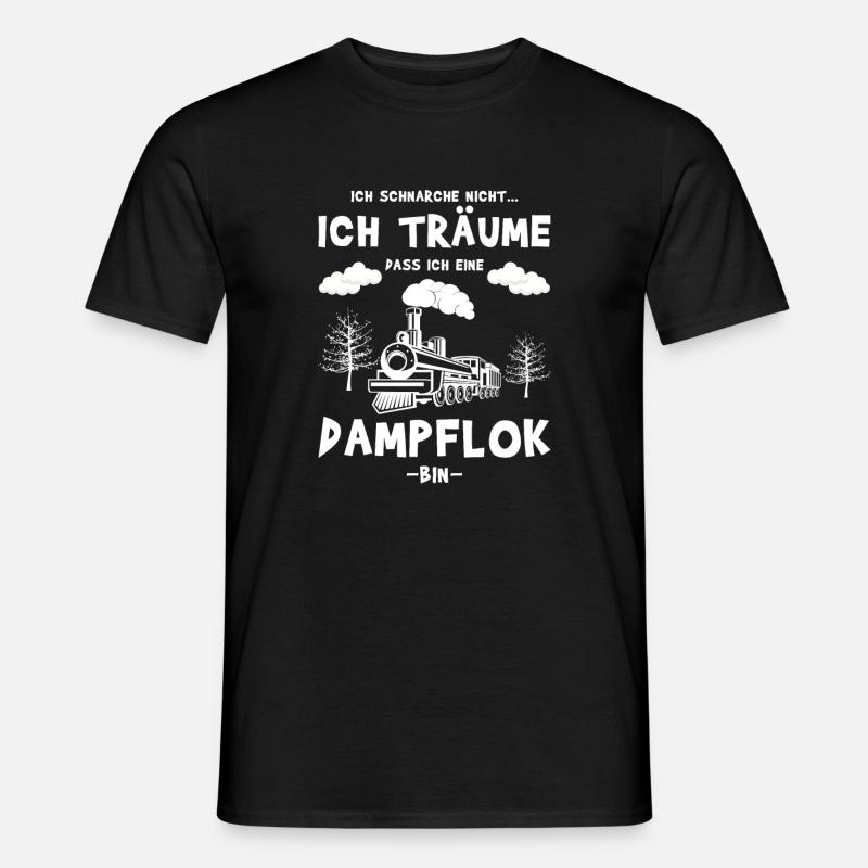 Ich schnarche nicht - Dampflok - Männer T-Shirt - Schwarz