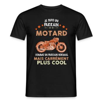 Le Meilleur Parrain Motard Du Monde - T-shirt homme - noir - Devant - AI Model Male 178 light (178cm)