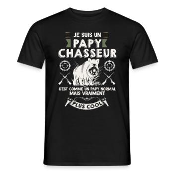 Mon Papy Est Un Chasseur Cool Cadeau Chasse - T-shirt homme - noir - Devant - AI Model Male 178 light (178cm)