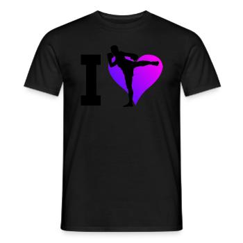 Boxeur thaïlandais masculin Boxe thaïlandaise Boxe thaïlandaise Muay Thai - T-shirt homme - noir - Devant - AI Model Male 178 light (178cm)