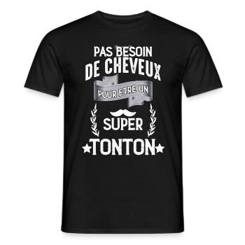 Super tonton Chauve - T-shirt homme - noir - Devant - AI Model Male 178 light (178cm)