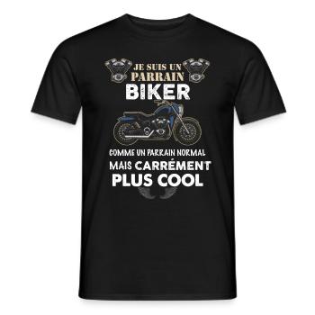 Parrain motard Cadeau Homme Moto - T-shirt homme - noir - Devant - AI Model Male 178 light (178cm)