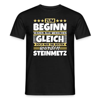 Zum Beginn gleich die besten wurden Steinmetz - Männer T-Shirt - Schwarz - Vorne - AI Model Male 178 light (178cm)