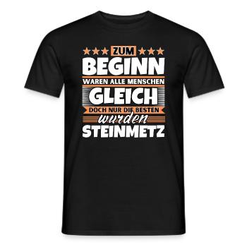 Zum Beginn gleich die besten wurden Steinmetz - Männer T-Shirt - Schwarz - Vorne - AI Model Male 178 light (178cm)