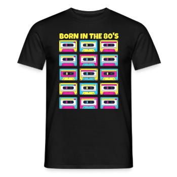 Geboren in den 80er Jahren Klassische Kassette Originalgeschenk - Männer T-Shirt - Schwarz - Vorne - AI Model Male 178 light (178cm)