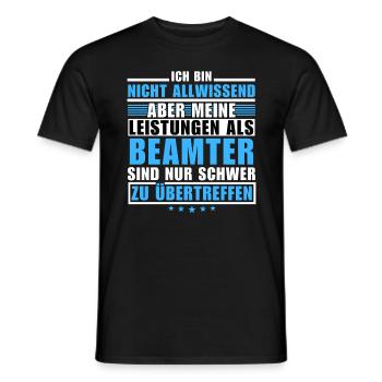 Unübertroffene Leistung als Beamter - Männer T-Shirt - Schwarz - Vorne - AI Model Male 178 light (178cm)
