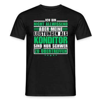 Des performances inégalées en tant que chef pâtissier - T-shirt homme - noir - Devant - AI Model Male 178 light (178cm)