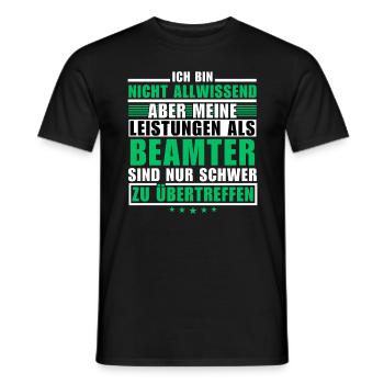 Unübertroffene Leistung als Beamter - Männer T-Shirt - Schwarz - Vorne - AI Model Male 178 light (178cm)