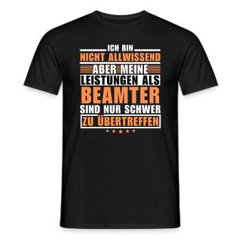 Unübertroffene Leistung als Beamter - Männer T-Shirt - Schwarz - Vorne - AI Model Male 178 light (178cm)