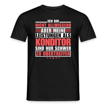 Des performances inégalées en tant que chef pâtissier - T-shirt homme - noir - Devant - AI Model Male 178 light (178cm)