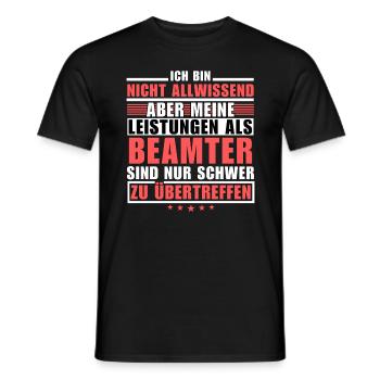 Unübertroffene Leistung als Beamter - Männer T-Shirt - Schwarz - Vorne - AI Model Male 178 light (178cm)