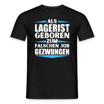 Warehouse clerk ended up in the wrong job - Men's T-Shirt - black - Front - AI Model Male 178 light (178cm)