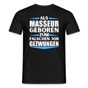 Masseur a atterri dans le mauvais emploi - T-shirt homme - noir - Devant - AI Model Male 178 light (178cm)