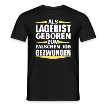 Warehouse clerk ended up in the wrong job - Men's T-Shirt - black - Front - AI Model Male 178 light (178cm)