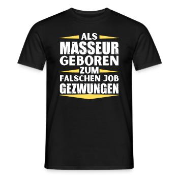 Masseur a atterri dans le mauvais emploi - T-shirt homme - noir - Devant - AI Model Male 178 light (178cm)