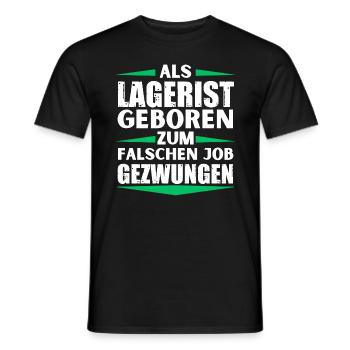 Warehouse clerk ended up in the wrong job - Men's T-Shirt - black - Front - AI Model Male 178 light (178cm)