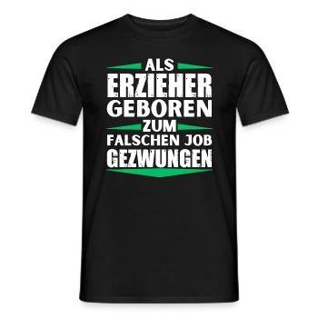 Educator landed in the wrong job - Men's T-Shirt - black - Front - AI Model Male 178 light (178cm)