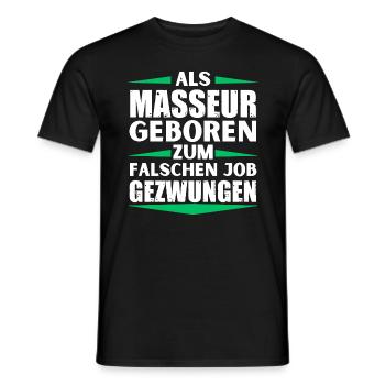 Masseur a atterri dans le mauvais emploi - T-shirt homme - noir - Devant - AI Model Male 178 light (178cm)