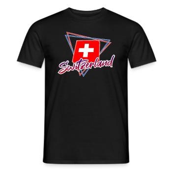 Switzerland - Men's T-Shirt - black - Front - AI Model Male 178 light (178cm)