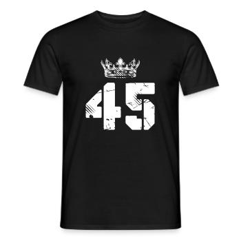 45 Zahl Krone - Männer T-Shirt - Schwarz - Vorne - AI Model Male 178 light (178cm)