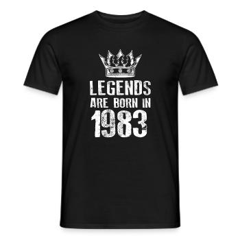 1983 legends born in - Men's T-Shirt - black - Front - AI Model Male 178 light (178cm)