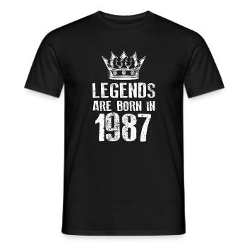 1987 legends born in - Männer T-Shirt - Schwarz - Vorne - AI Model Male 178 light (178cm)