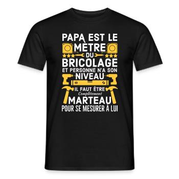Humour papa bricoleur - T-shirt homme - noir - Devant - AI Model Male 178 light (178cm)