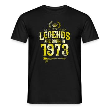 1973 legends born in - Men's T-Shirt - black - Front - AI Model Male 178 light (178cm)