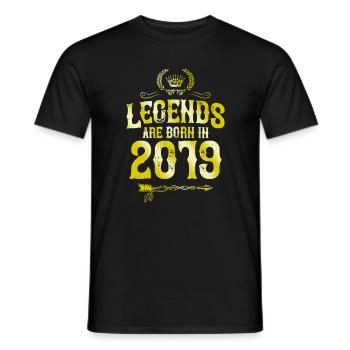 2019 legends born in - Men's T-Shirt - black - Front - AI Model Male 178 light (178cm)
