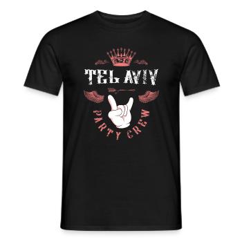 Tel Aviv Party Crew - Men's T-Shirt - black - Front - AI Model Male 178 light (178cm)