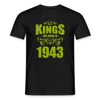 kings are born 1943 - Men's T-Shirt - black - Front - AI Model Male 178 light (178cm)
