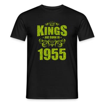 kings are born 1955 - Men's T-Shirt - black - Front - AI Model Male 178 light (178cm)